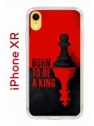 Чехол-накладка iPhone XR Kruche Print Born to be a King