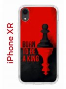 Чехол-накладка iPhone XR Kruche Print Born to be a King