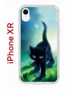 Чехол-накладка iPhone XR Kruche Print Черный кот