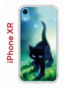 Чехол-накладка iPhone XR Kruche Print Черный кот