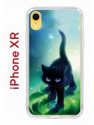 Чехол-накладка iPhone XR Kruche Print Черный кот
