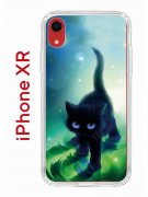 Чехол-накладка iPhone XR Kruche Print Черный кот