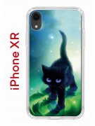 Чехол-накладка iPhone XR Kruche Print Черный кот