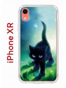 Чехол-накладка iPhone XR Kruche Print Черный кот