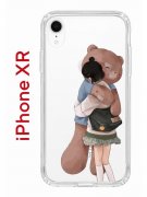 Чехол-накладка iPhone XR Kruche Print Девочка с мишкой