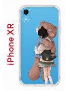 Чехол-накладка iPhone XR Kruche Print Девочка с мишкой