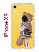 Чехол-накладка iPhone XR Kruche Print Девочка с мишкой