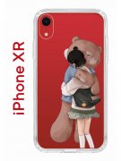 Чехол-накладка iPhone XR Kruche Print Девочка с мишкой