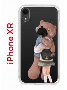 Чехол-накладка iPhone XR Kruche Print Девочка с мишкой