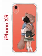 Чехол-накладка iPhone XR Kruche Print Девочка с мишкой