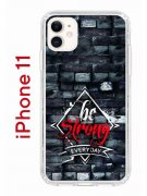 Чехол-накладка iPhone 11 Kruche Print be strong
