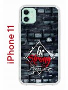 Чехол-накладка iPhone 11 Kruche Print be strong