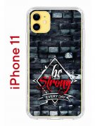 Чехол-накладка iPhone 11 Kruche Print be strong