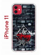 Чехол-накладка iPhone 11 Kruche Print be strong