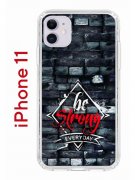 Чехол-накладка iPhone 11 Kruche Print be strong
