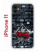 Чехол-накладка iPhone 11 Kruche Print be strong