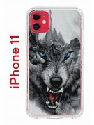Чехол-накладка iPhone 11 Kruche Print Волк