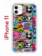 Чехол-накладка iPhone 11 Kruche Print Monsters music