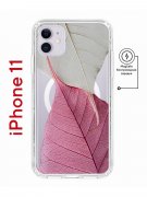 Чехол-накладка iPhone 11 Kruche Magnet Print Pink and white