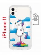 Чехол-накладка iPhone 11 Kruche Magnet Print Flying Unicorn