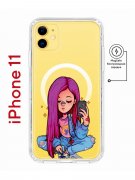 Чехол-накладка iPhone 11 Kruche Magnet Print Pink Hair