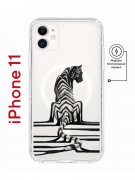 Чехол-накладка iPhone 11 Kruche Magnet Print Tiger