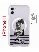 Чехол-накладка iPhone 11 Kruche Magnet Print Tiger