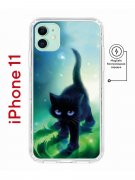 Чехол-накладка iPhone 11 Kruche Magnet Print Черный кот