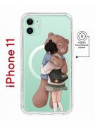 Чехол-накладка Apple iPhone 11 (598890) Kruche PRINT Девочка с мишкой