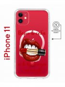 Чехол-накладка Apple iPhone 11 (598890) Kruche PRINT Red lipstick