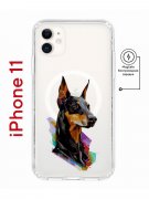 Чехол-накладка iPhone 11 Kruche Magnet Print Доберман