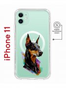 Чехол-накладка iPhone 11 Kruche Magnet Print Доберман