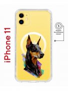 Чехол-накладка iPhone 11 Kruche Magnet Print Доберман