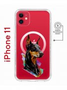 Чехол-накладка iPhone 11 Kruche Magnet Print Доберман