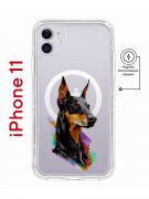 Чехол-накладка iPhone 11 Kruche Magnet Print Доберман