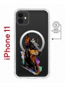 Чехол-накладка iPhone 11 Kruche Magnet Print Доберман