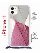 Чехол-накладка iPhone 11 Kruche Magrope Print Pink and white