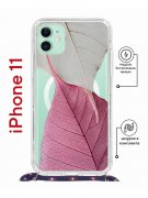 Чехол-накладка iPhone 11 Kruche Magrope Print Pink and white