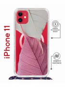 Чехол-накладка iPhone 11 Kruche Magrope Print Pink and white