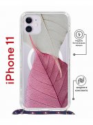 Чехол-накладка iPhone 11 Kruche Magrope Print Pink and white