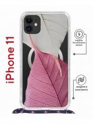 Чехол-накладка iPhone 11 Kruche Magrope Print Pink and white