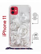 Чехол-накладка iPhone 11 Kruche Magrope Print White roses