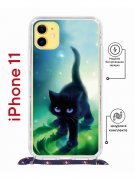 Чехол-накладка Apple iPhone 11 (598920) Kruche PRINT Черный кот