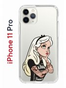 Чехол-накладка iPhone 11 Pro Kruche Print Tattoo Girl 