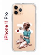 Чехол-накладка iPhone 11 Pro Kruche Print Рисуя любовь