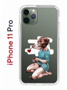 Чехол-накладка iPhone 11 Pro Kruche Print Рисуя любовь