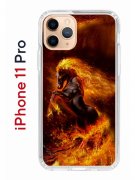 Чехол-накладка iPhone 11 Pro Kruche Print Конь огонь