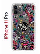 Чехол-накладка iPhone 11 Pro Kruche Print Music