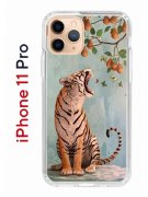 Чехол-накладка iPhone 11 Pro Kruche Print Тигр под деревом