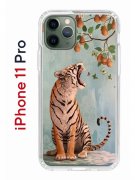 Чехол-накладка iPhone 11 Pro Kruche Print Тигр под деревом